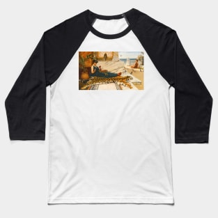 The Tigerskin (Sewing Girl) by John William Godward Baseball T-Shirt